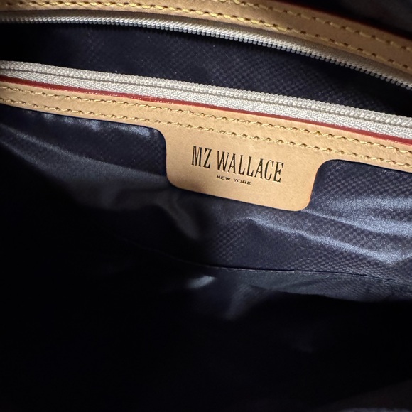 MZ Wallace Black Laquer Quilted Crosby Crossbody Sling  Bag Gold Accent - Picture 10 of 12